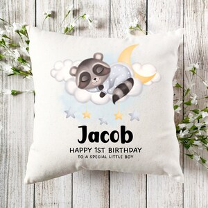 Funda de cojín para el primer cumpleaños del bebé, regalo personalizado para el pequeño, regalo personalizado para bebé, personalizado con nombre y edad