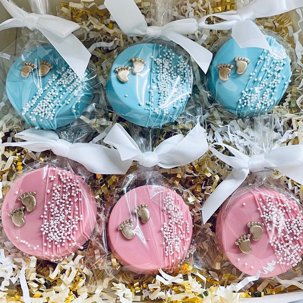 1/2 Dozen Baby Shower Chocolate Covered Oreos Gender Reveal Treats Gifts Party Favor