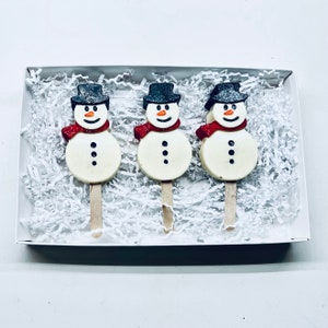 1/2 Dozen Snowman Winter theme Cakesicles Christmas Party Treat Favors zdjęcie 1