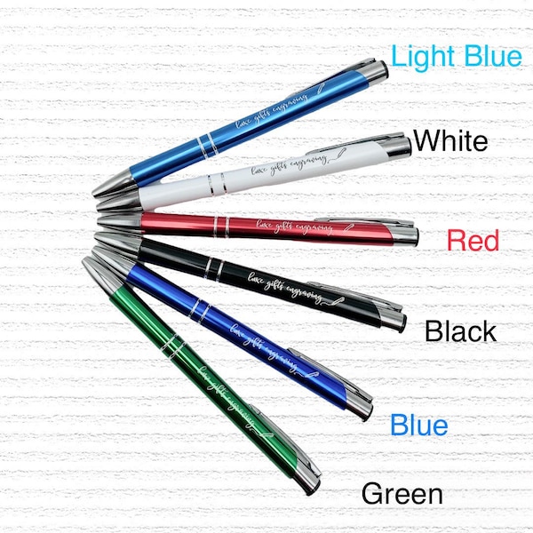 Personalized Metal Ball Point Pens, Bulk Order 1 - 100 for: Business, Weddings, Baby Showers, Family Reunions, Birthdays, Marketing