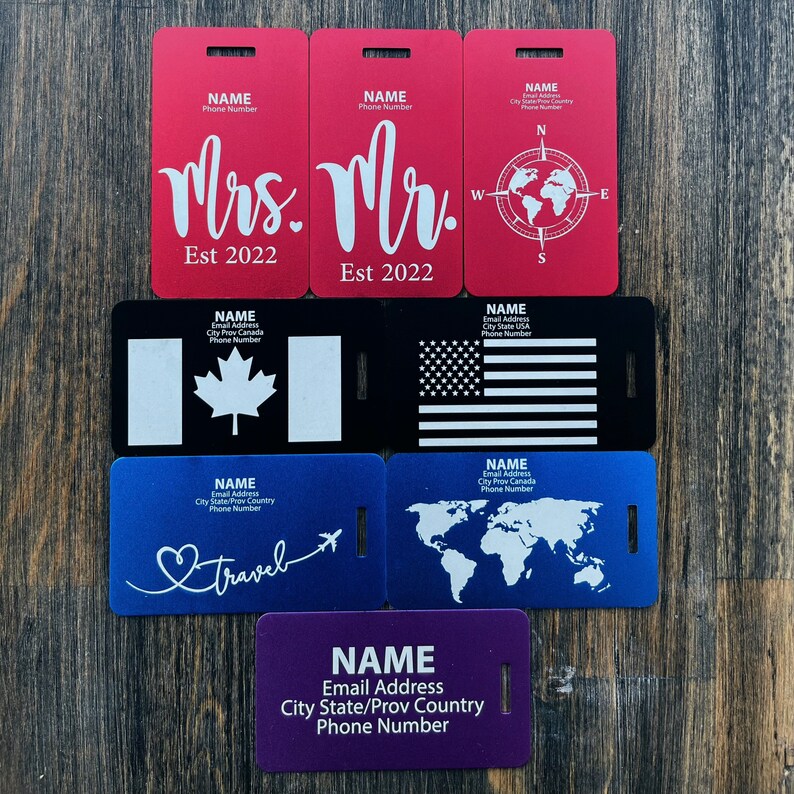 Large Personalized Metal Luggage Tag Backpack Suitcase Tag Etsy