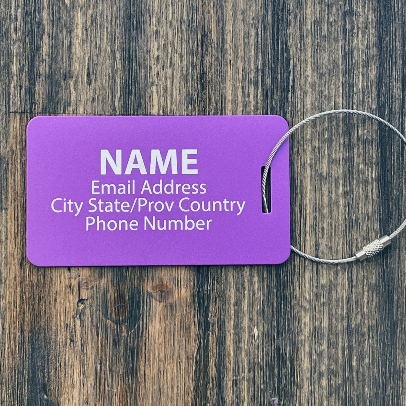 Large Personalized Metal Luggage Tag Backpack Suitcase Tag Etsy