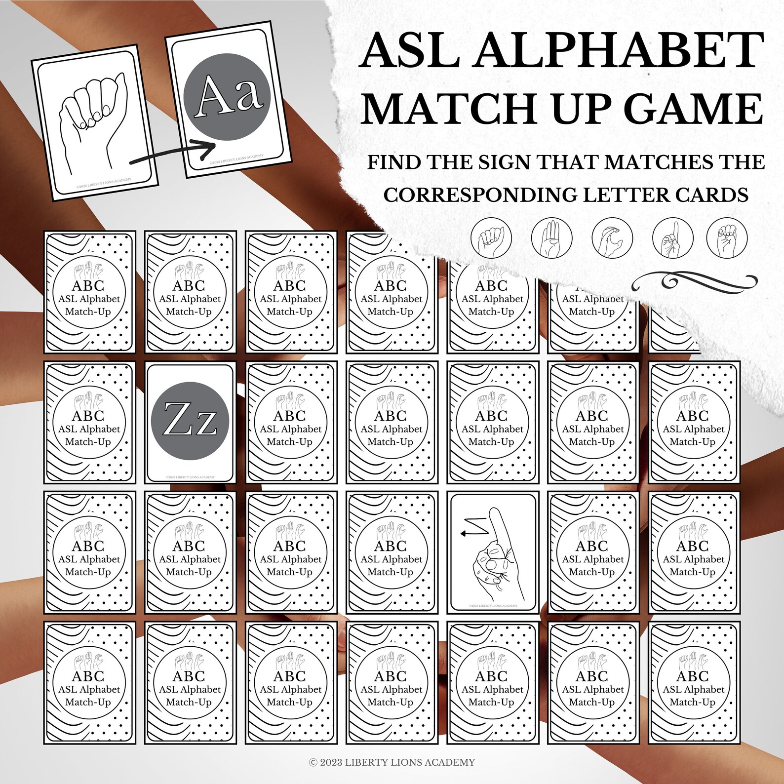 ASL Alphabet Flashcards | Handwriting | Matching Game | American Sign ...