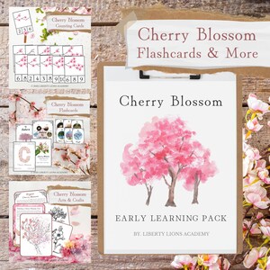Tarjetas de conteo de flores de cerezo, Tarjetas didácticas de estudio de primavera, Imprimibles para educación en el hogar, Anatomía, Ciclo de vida, Sakura, Juego de matemáticas, Artes y manualidades, Origami