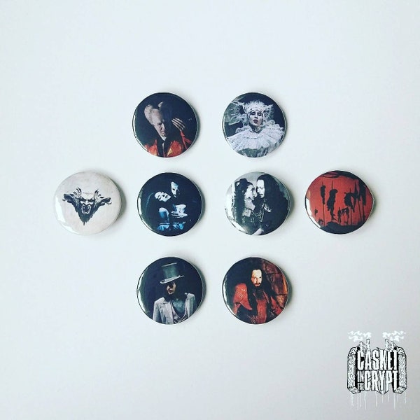 Bram Stokers Dracula Pin Button Badge set of 4 or 8