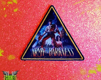 Army of Darkness printed triangular iron on horror patch