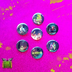 Reanimator lovecraft horror movie pin button badges