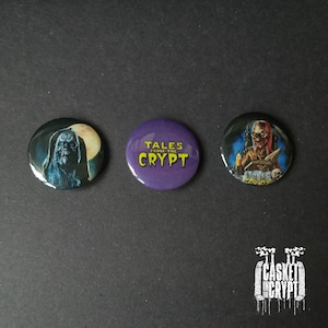 Tales From The Crypt Keeper Horror pin button badge set of 3