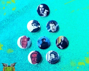 Vincent Price Horror Button Badges Set of 8 Witchfinder General