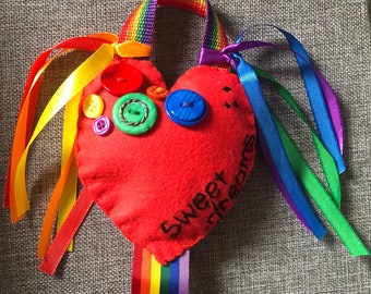 Rainbow Heart, Children’s Bedroom, Unique Gift, Thoughtful Gift, Rainbow Gift, Heart, Room Decor, For Her, girls, tween gifts, new baby gift