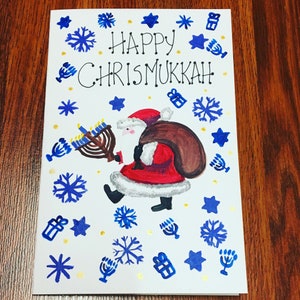 Noël fait main + Carte Hanoukka 6 " x 9 " - Cadeaux personnalisés pour les amis et la famille