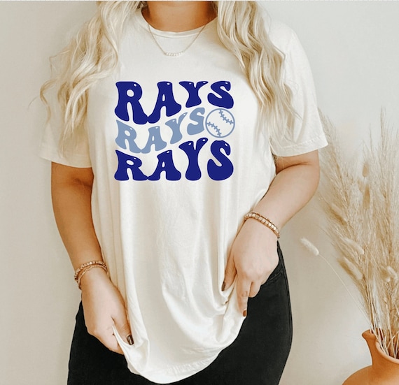 Rays Baseball Retro Style Bleach Shirt TAMPA BAY Sports 