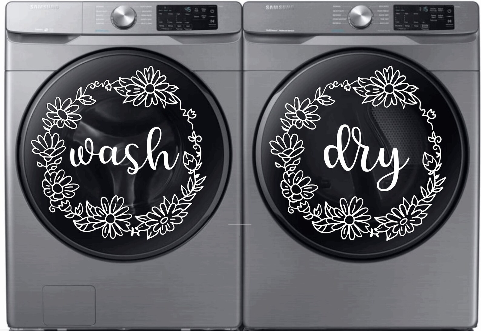 Floral Washer Dryer Decal Etsy