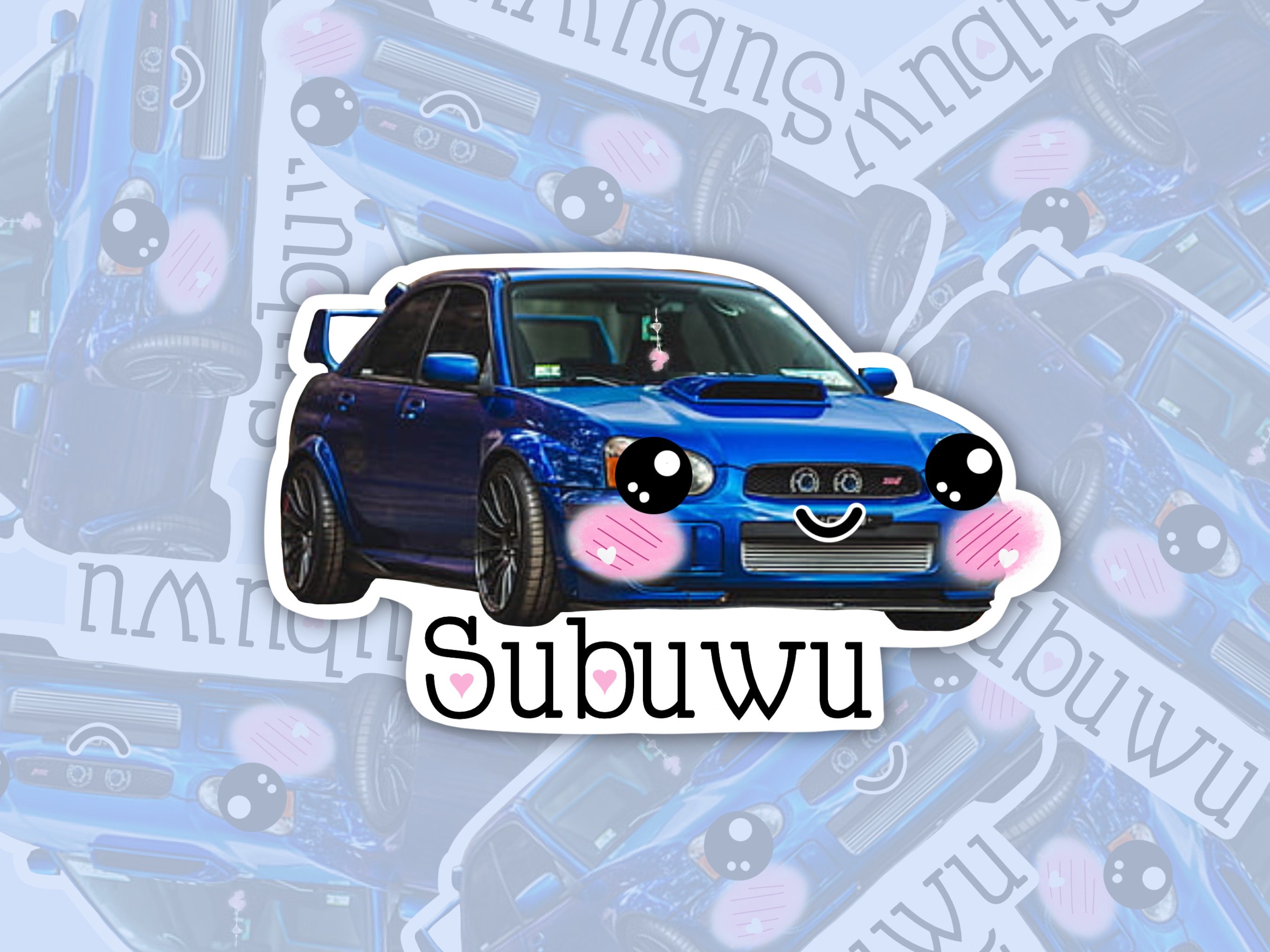 Subuwu Subaru Kawaii Car Sticker Etsy
