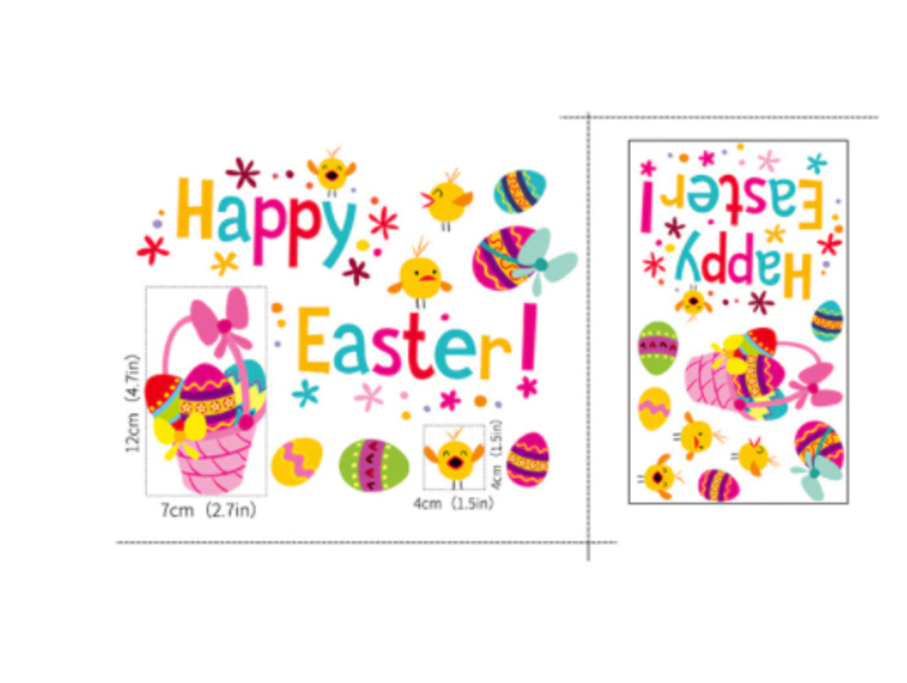 Easter Window Stickers Rabbit Easter Eggs Bunny Chick PVC Wall Etsy