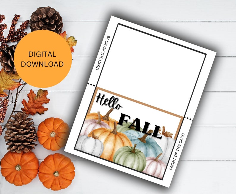 Printable Fall and Autumn Greeting Card Set, Greeting Cards, Fall Cards ...