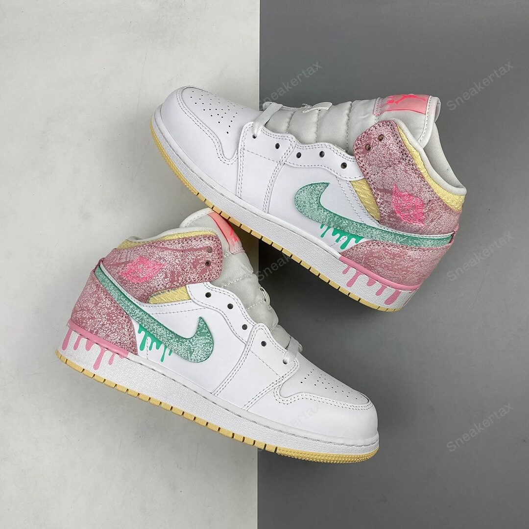 Air Jordan 1 Mid Gs paint Drip Dd1666100 for Sale Sneaker Etsy