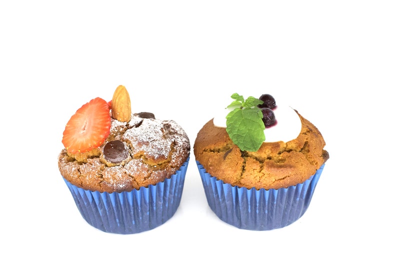 2 inches diameter base 1.5 inches height 100 pcs Blue Baking Cups Muffins 2 Pack of 50 Paper Liners Wrappers for Cupcakes