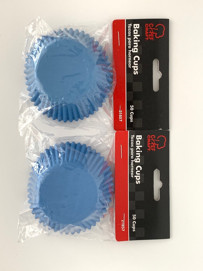 2 inches diameter base 1.5 inches height 100 pcs Blue Baking Cups Muffins 2 Pack of 50 Paper Liners Wrappers for Cupcakes