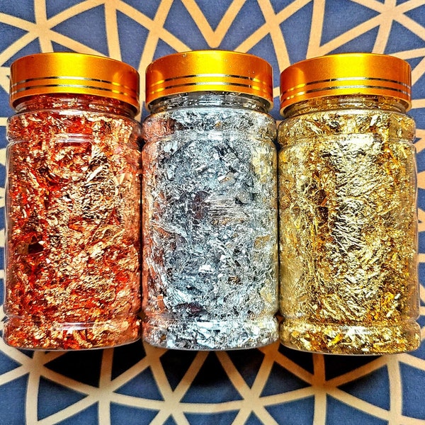 3g, 5g Copper, Gold, & Silver Flakes | Combo Pack or Individual, Copper Colored Flakes, Resin art, Epoxy Inlay, orgone, nail decor, crafts