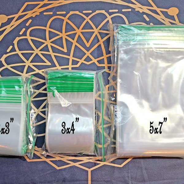 Biodegradable Resealable Zip Bags - 2x3", 3x4", 5x7" | Green Ecofriendly ZipLock Bags, Portion Bags, Storage Bags, Biodegradable Zip Bags
