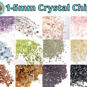 Crushed Crystal Chip Bags 1-5mm, 1oz, 2oz, 4oz, 8oz | Gemstone Chip Bags, Crushed Crystals, Crystals for Candles, Resin Crafts, epoxy inlay