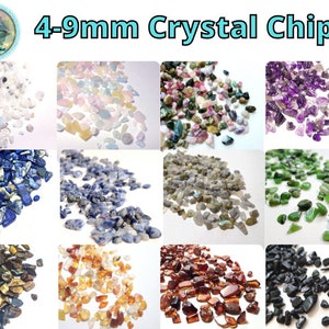 Crystal Chip Bags 4-9mm, 1oz, 2oz, 4oz, 8oz | Gemstone Chips, Crushed Crystals, Crystals for Candles, Orgonite DIY, Resin Crafts, Terrariums