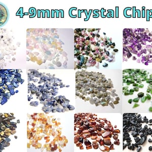 Crystal Chip Bags 4-9mm, 1oz, 2oz, 4oz, 8oz | Gemstone Chips, Crushed Crystals, Crystals for Candles, Orgonite DIY, DIY Crafts, Terrariums