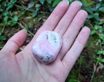 Rhodonite Palm Stones 1-1.5" | Natural Rhodonite Stones, Pocket Stone, Crystal Grids, Crystal Altars, Rosy Pink Gemstone, Heart Chakra Stone