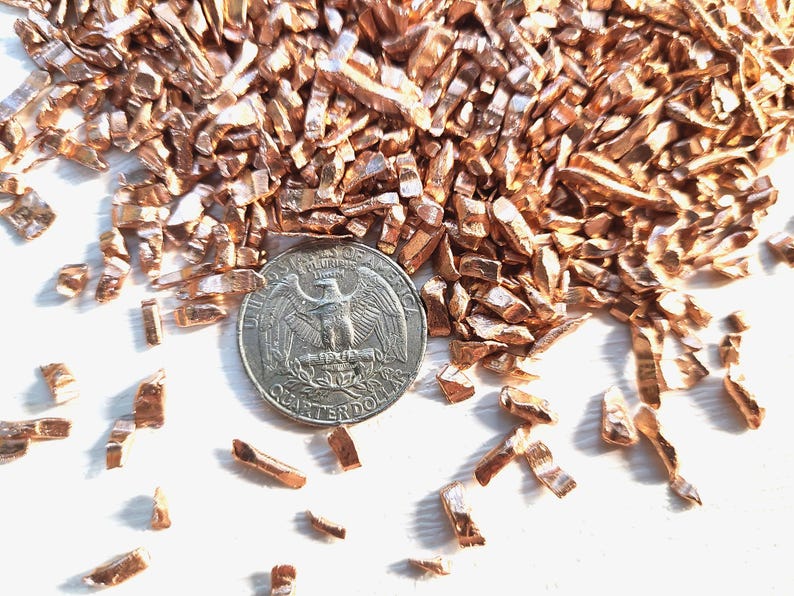 99.9% Pure Copper Shavings | Copper Chop, Copper Flakes, Copper Shreds, Copper bits, Crafts, Orgone Pyramids, Resin Inlay, Art Texturing image 3