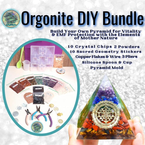 Orgonite Making Kit |  DIY Orgone Supplies, Orgone Making, Orgonite DIY, Build Your Own Energy Pyramid, Life Force Energy Generator, DIY Kit