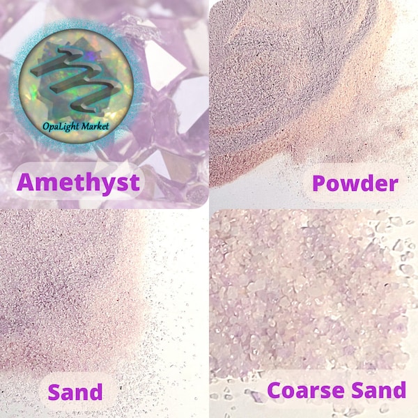 Amethyst Crystal Sand | Crushed Gemstone Powder, Natural Amethyst Gemstone Sand, Orgone, Candle Making, Jewelry, Wood Inlay, Crystal Art