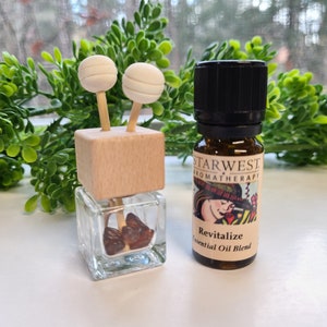Mini Crystal Oil Diffuser | Natural Car Freshener, Essential Oil Air Freshener, Crystals in Small Glass Diffuser, Crystal Wood Oil Diffuser