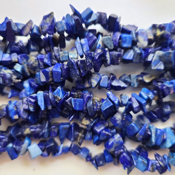 Lapis Lazuli Chip Beads, 4-8mm | 1/2oz 1oz, 2oz Natural Pre-Drilled Lapis Beads, Jewelry, Mosaics, Gemstone Trees, Wire Wrapping, Bracelets