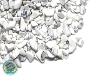 Howlite Crystal Chips 3-8mm | Bulk Crushed Howlite, Tumbled Howlite Chips, Natural Howlite Mini Chips, Candles, Jewelry, Resin Arts & Crafts