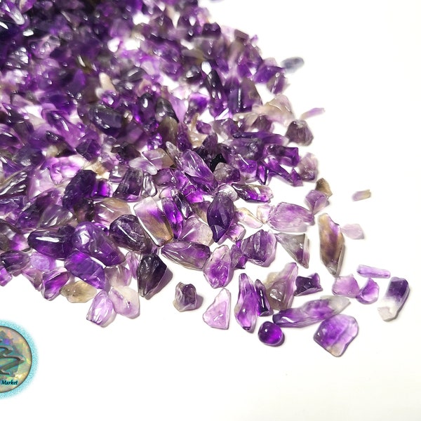 Amethyst Crystals Chips 4-9mm | Bulk Amethyst Chips, Natural Crushed Amethyst, Tumbled Amethyst, Resin art, Candles, Jewelry, Arts & Crafts