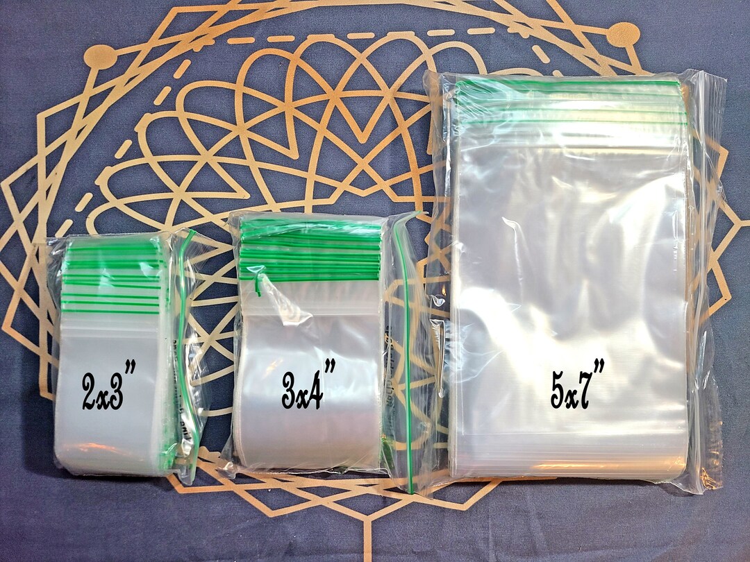 Biodegradable Resealable Zip Bags 2x3, 3x4, 5x7 Green Ecofriendly