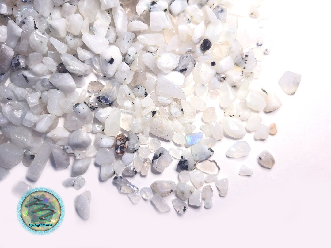 Rainbow Moonstone Chips 47mm All Natural Bulk Moonstone, Crushed Moonstone, Tumbled Moonstone