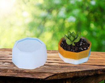 Molde de silicona para maceta octogonal de orgonita / Molde de silicona para maceta de resina epoxi, arte con resina epoxi, arte con resina, moldes de resina, manualidades con resina, manualidades con cristal, orgonita