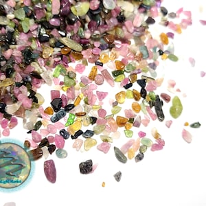 Rainbow Tourmaline Crystal Chips 2-5mm| Mixed Tourmaline Chips, Multicolored Tourmaline Tumbled, Candles, Inlays, Mosaics, Resin Art, Crafts
