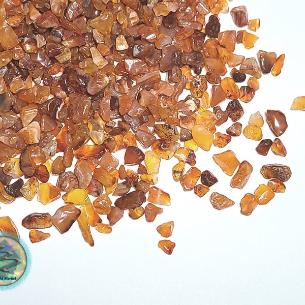 Carnelian Fire Agate Crystal Chips 5-10mm | Bulk Fire Agate Chips, Natural Carnelian, Crushed Fire Agate, Candles, Jewelry, Arts & Crafts