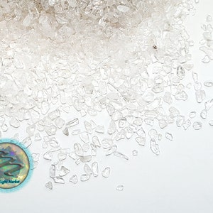 Quartz Chips XS 2-6mm | Natural Crushed Quartz, Gemstone Chips, Clear Quartz Crystals, Candles, Mosaics, Inlays, Orgonite, Resin Art, Crafts