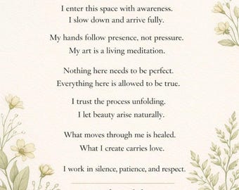 Studio Wall Mantra Art Print, Botanical Healing Poster (Digital Download)