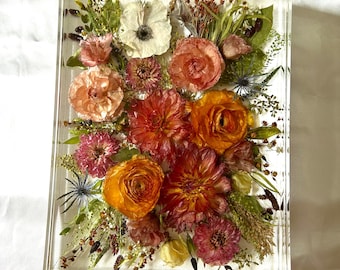 Custom Resin Flower Preservation Tray | Wedding Bouquet Keepsake Tray | Personalized Floral Heirloom | Anniversary & Memorial Gift