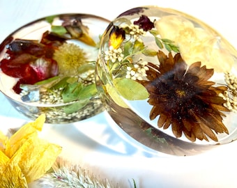 Benutzerdefinierte Hochzeitsstrauß-Harz-Untersetzer: Aufbewahrungsset für gepresste Blumen