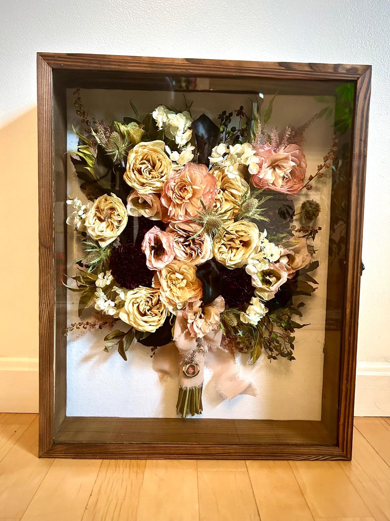Custom Wedding Bouquet Shadow Box | Pressed Flower Heirloom Keepsake Frame image 19