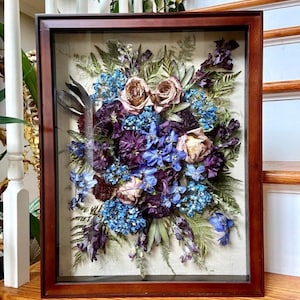 Custom Wedding Bouquet Shadow Box | Pressed Flower Heirloom Keepsake Frame image 14