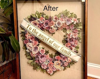 Memorial Flower Preservation Shadow Box: Custom Dried Bouquet