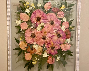 Custom Flower Preservation Deposit: Wedding Bouquet Shadow Box, Resin Art