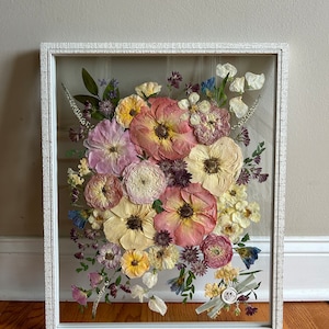 Pressed Wedding Flower Preservation: Framed Bridal Bouquet Keepsake